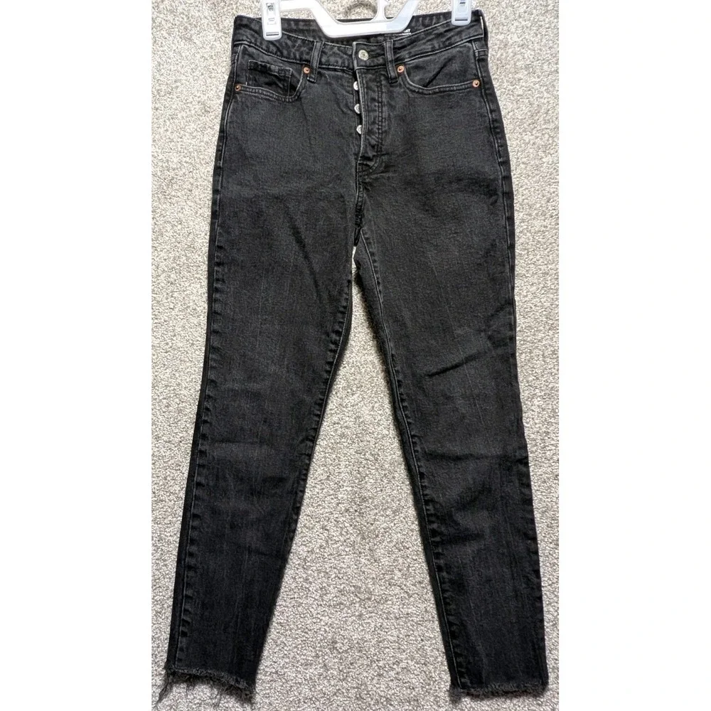 Old Navy Slouchy Straight Jeans Size 4 High Rise Secret Slim Pockets Button Fly